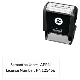 Nurse Practitioner Name & License Number Template Self-inking Stamp