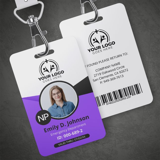 Nurse Practitioner NP Photo & Barcode Medical ID Badge (Creator Uploaded)
