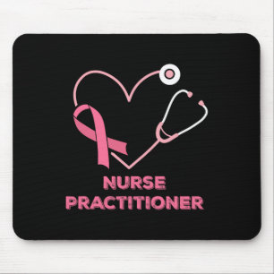 Nurse Practitioner Pink Heart Stethoscope Breast C Mouse Pad