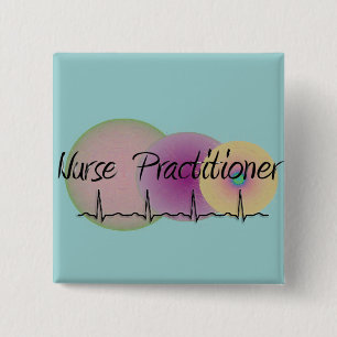 Nurse Practitioner QRS Design 15 Cm Square Badge