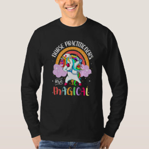 Nurse Practitioner RN NP Rainbow Unicorn Dabbing L T-Shirt