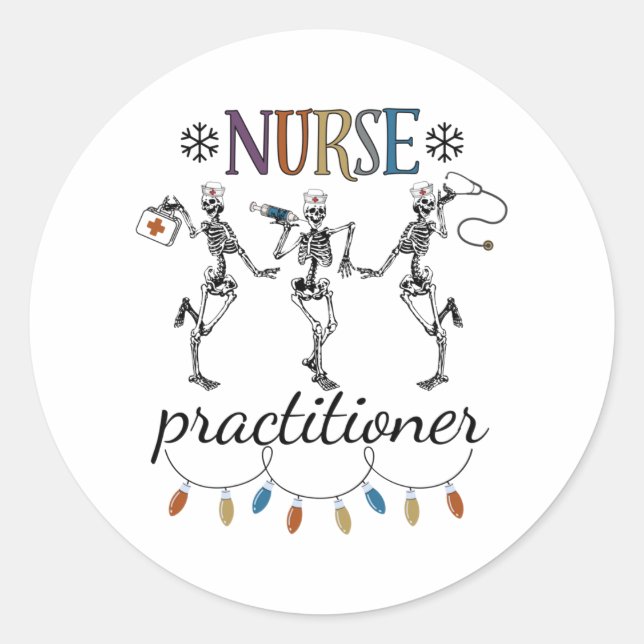 Nurse Practitioner Shirt Christmas Classic Round Sticker (Front)