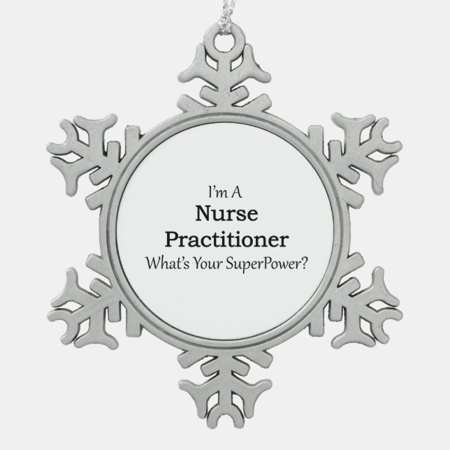 Nurse Practitioner Snowflake Pewter Christmas Ornament (Front)