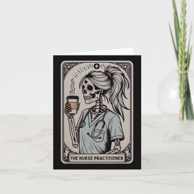 Nurse Practitioner Tarot Card Skeleton Halloween W (Front)