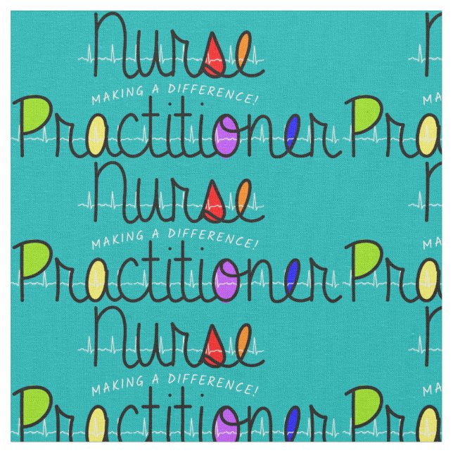 Nurse Practitioner Teal Fabric (Close Up)