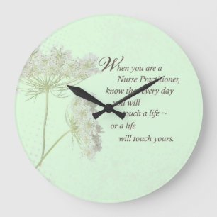 Nurse Practitioner Touch Lives Wildflower Large Clock