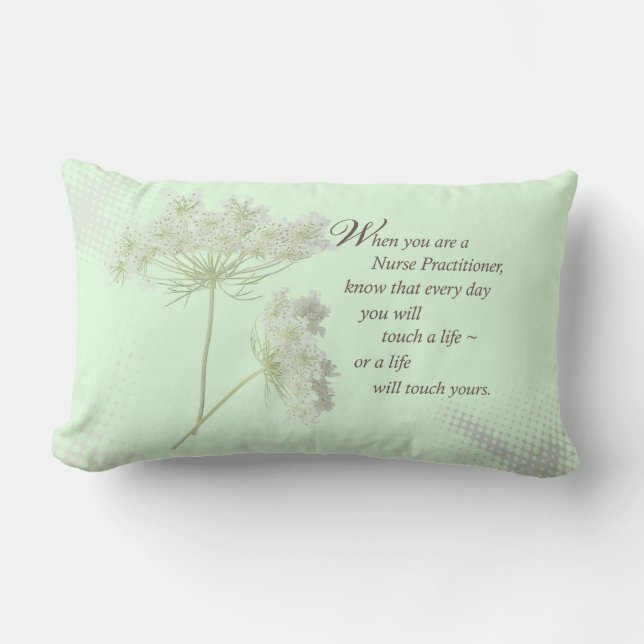 Nurse Practitioner Touch Lives Wildflower Lumbar Cushion (Front)