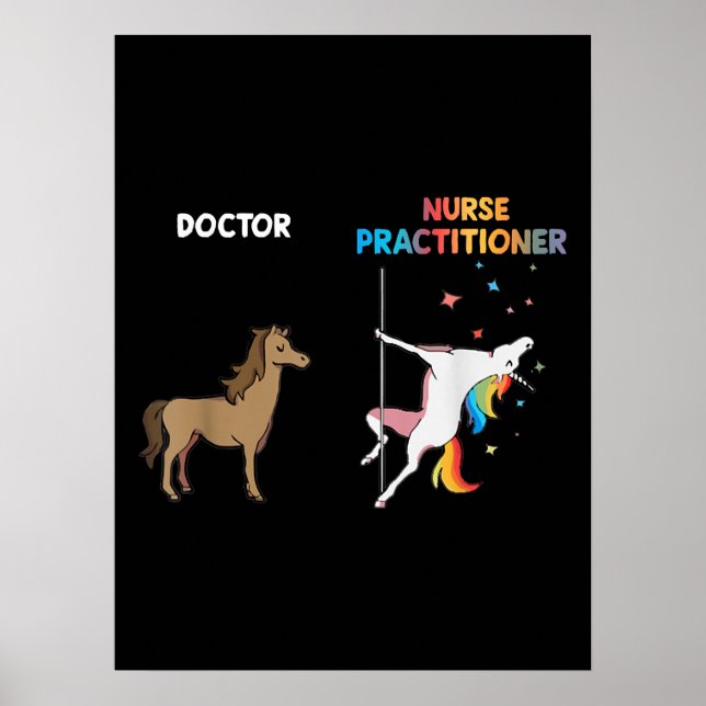 Nurse Practitioner Unicorn Dancing Pole Poster (Front)