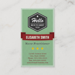 Nurse Practitioner - Vintage Retro Stylish Business Card