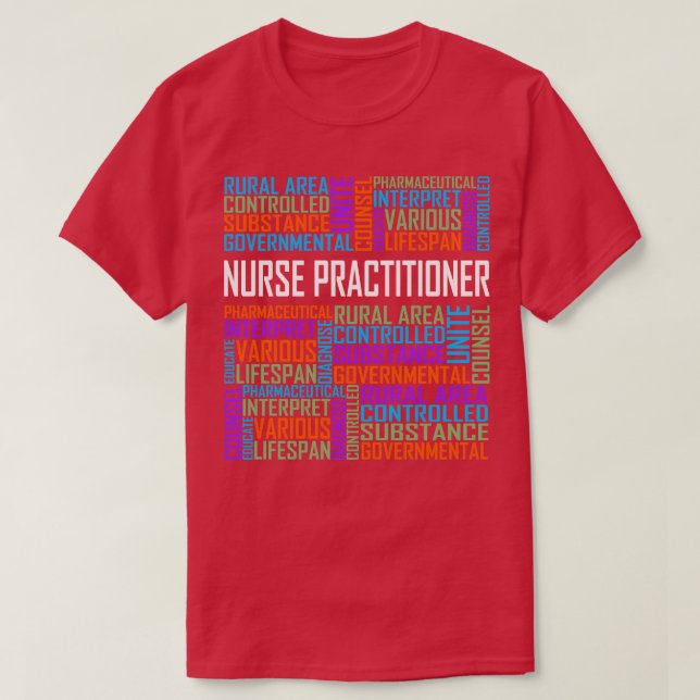 Nurse Practitioner Words T-Shirt (Design Front)