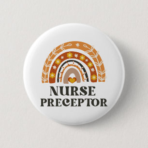 Nurse Preceptor Vintage Rainbow  6 Cm Round Badge