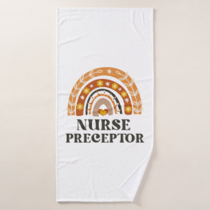 Nurse Preceptor Vintage Rainbow Bath Towel