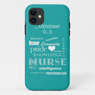 Nurse Pride-Attributes+Name /Aqua Case-Mate iPhone Case