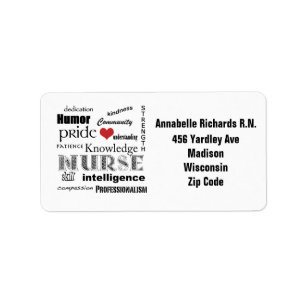 Nurse Pride+Personalise Name/Address Label