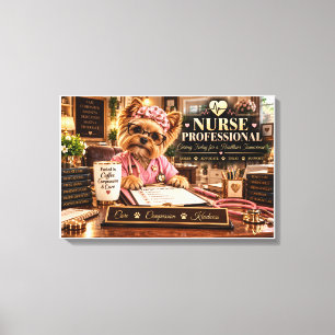 Nurse Professional Cute Dog Nursing Office Canvas Print
