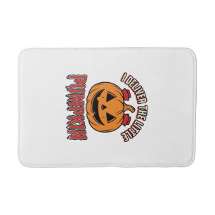 Nurse Pumpkin Halloween Delivery Shirt Design_1 Bath Mat