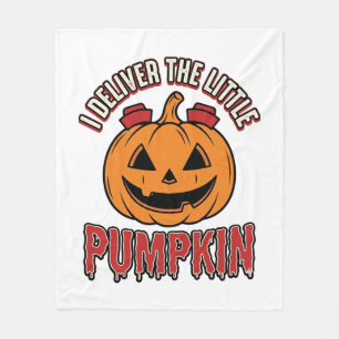 Nurse Pumpkin Halloween Delivery Shirt Design_1 Fleece Blanket