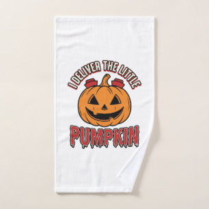 Nurse Pumpkin Halloween Delivery Shirt Design_1 Hand Towel