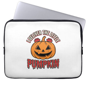 Nurse Pumpkin Halloween Delivery Shirt Design_1 Laptop Sleeve