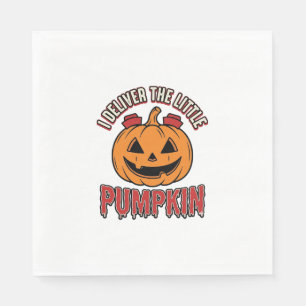 Nurse Pumpkin Halloween Delivery Shirt Design_1 Napkin