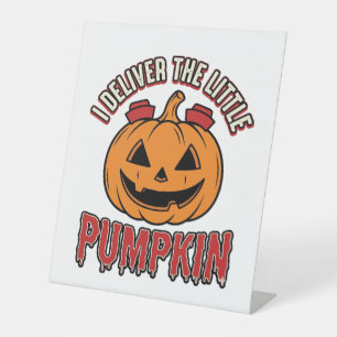 Nurse Pumpkin Halloween Delivery Shirt Design_1 Pedestal Sign