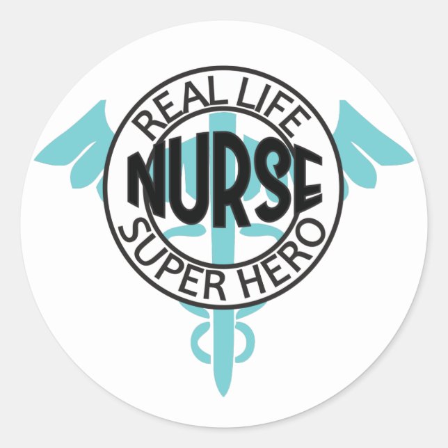 Nurse Real Life Super Hero Classic Round Sticker (Front)
