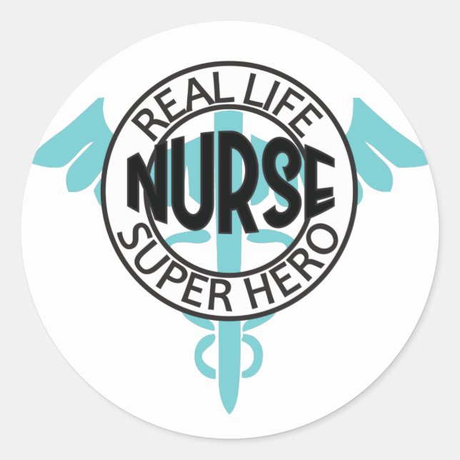 Nurse Real Life Super Hero Classic Round Sticker (Front)