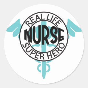 Nurse Real Life Super Hero Classic Round Sticker