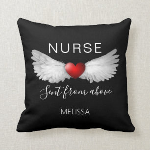 Nurse Red Heart Angel Wings Modern Customized Cushion