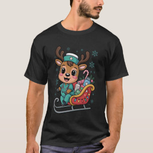 Nurse Reindeer Christmas Cute Medical Holiday T-Shirt