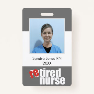 nurse retirement gift photo with message ID badge