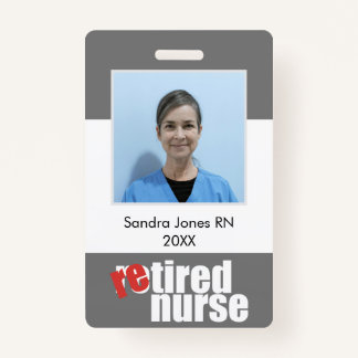 nurse retirement gift photo with message ID badge