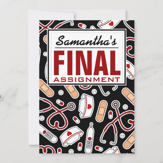 Nurse Retirement Party Final Assignment Invitation (Front)