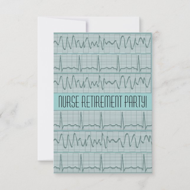 Nurse Retirement Party Invitations EKG Strips (Front)