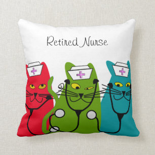 Nurse Retirement Pillow "Fat Cats"