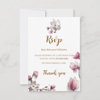 Nurse Retirement RSVP Floral Modern Invitation
