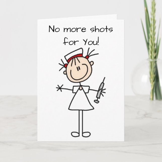 **NURSE RETIRES** DON'T GIVE SHOTS-DRINK SHOTS FUN CARD (Front)