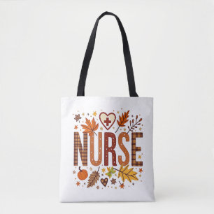 Nurse Retro Bubble Letters Groovy Tote Bag