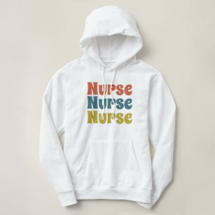 Nurse Retro Typography Womens Hoodie