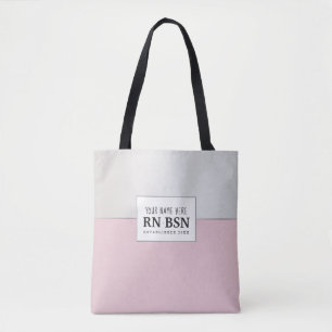 Nurse RN BSN Simple Cute Personalised Tote Bag