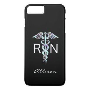 Nurse RN Caduceus Modern Personalised Case-Mate iPhone Case