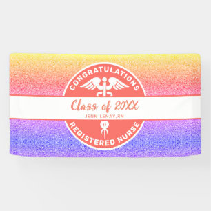 Nurse RN Graduation Rainbow Party Personalised Banner