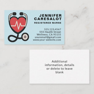 Nurse RN, LVN, LPN, Caretaker Business Card