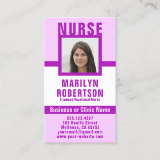 Nurse RN, LVN, LPN, Caretaker Business Card