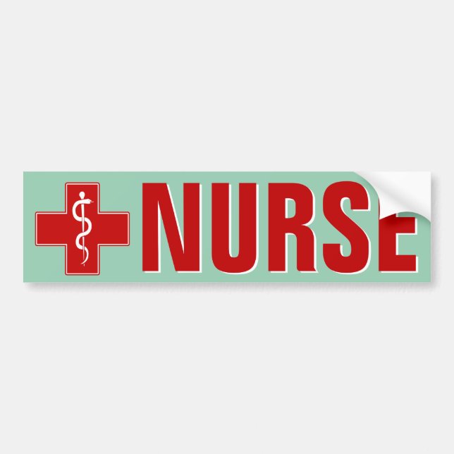 Nurse Rod of Asclepius Bumper Sticker (Front)
