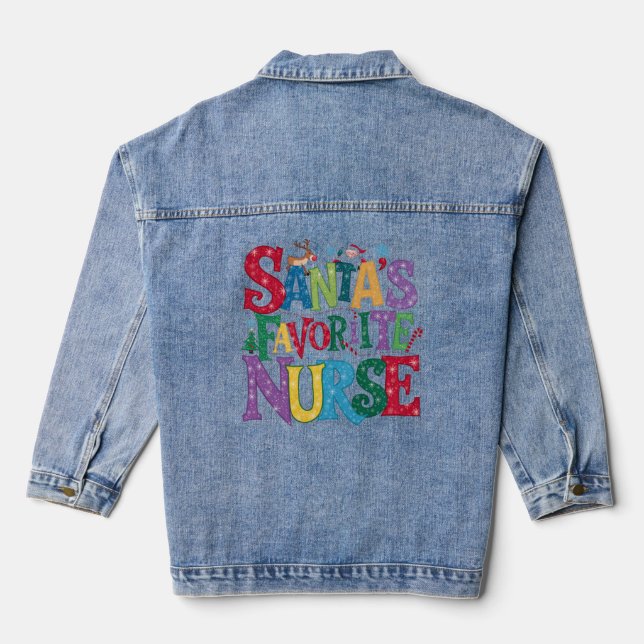 - Nurse - Santa Denim Jacket (Back)