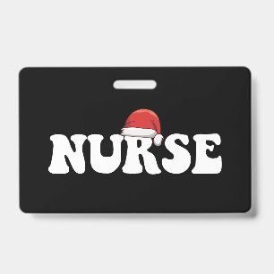 Nurse Santa Hat Christmas Nursing ID Badge