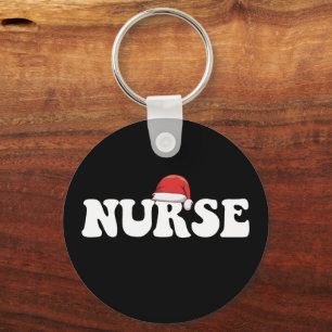 Nurse Santa Hat Christmas Nursing Key Ring