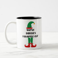 Nurse Santa's Favourite Elf Funny Nurse Christmas