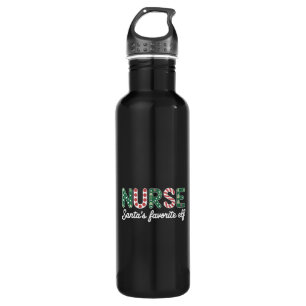 Nurse Santa's Favourite Elf Life Nurse Day Gifts 710 Ml Water Bottle